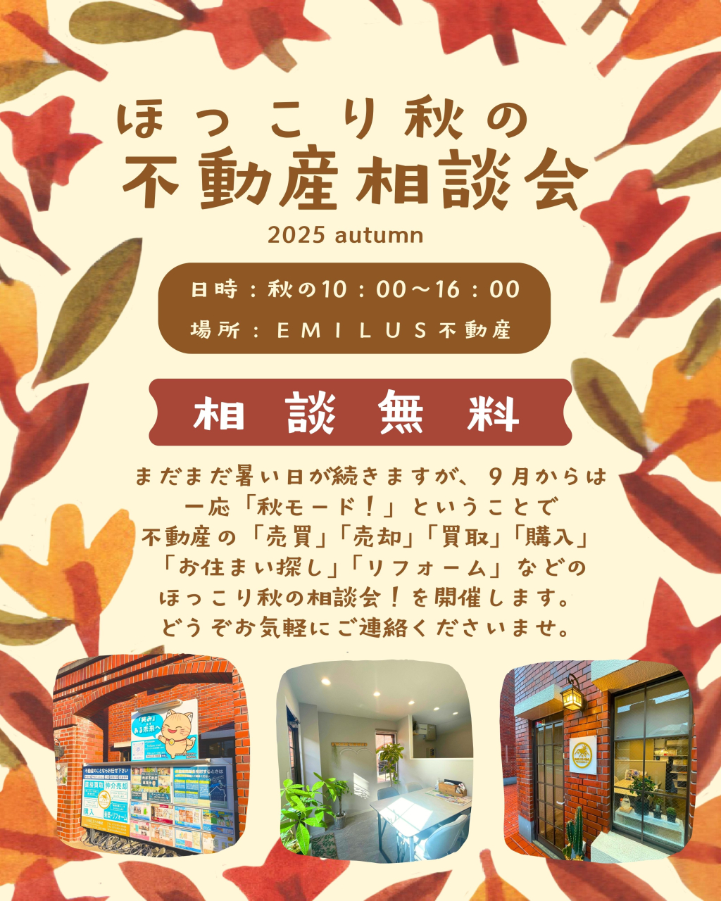 🍠ほっこり秋の不動産相談会🍁